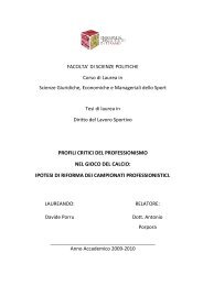 Tesi di laurea_2009-10_UniTE_Davide Porru_Profili critici del professionismo nel mondo del calcio - Ipotesi di riforma dei campionati professionistici