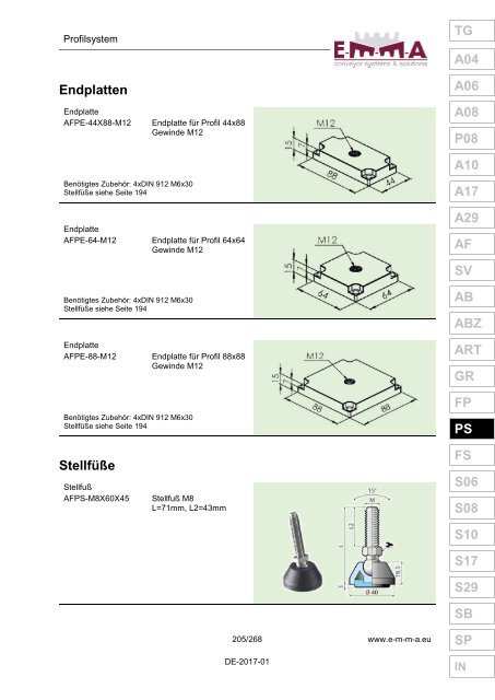 E-M-M-A Komponentenkatalog