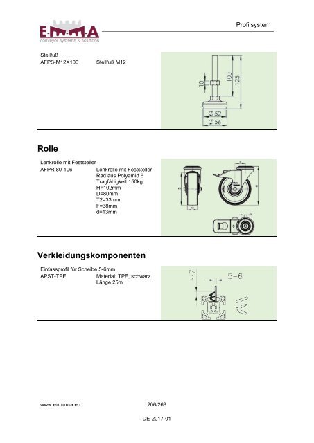 E-M-M-A Komponentenkatalog