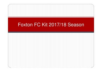 Foxton FC Kit 2017