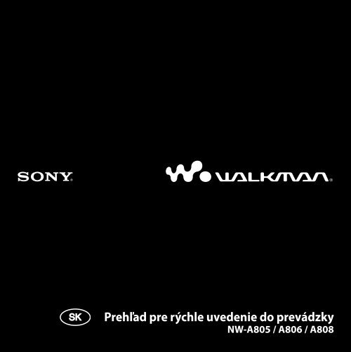 Sony NW-A806 - NW-A806 Istruzioni per l'uso Slovacco