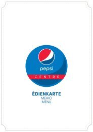 Pepsi Centrs - Ēdienkarte