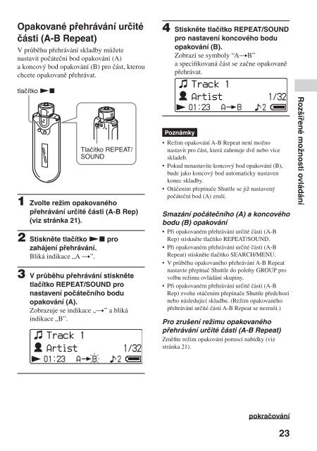 Sony NW-E405 - NW-E405 Istruzioni per l'uso Ceco