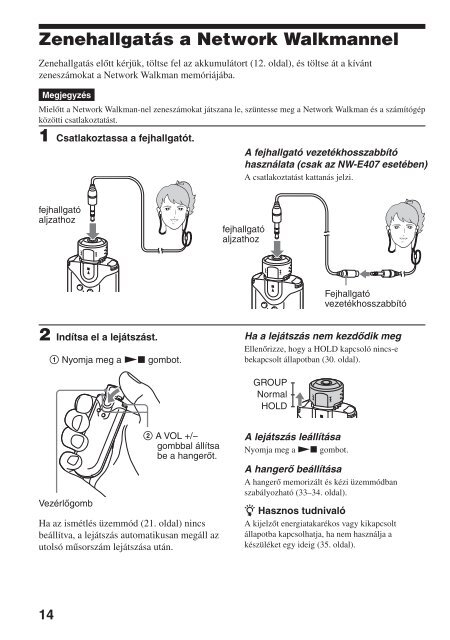 Sony NW-E405 - NW-E405 Istruzioni per l'uso Ungherese