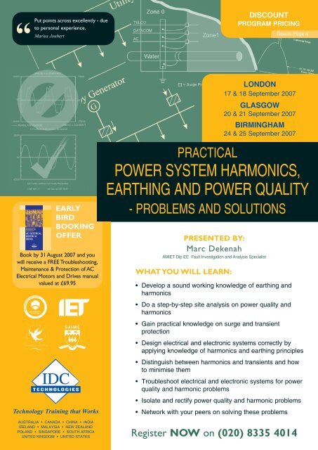 POWER SYSTEM HARMONICS, EARTHING AND POWER QUALITY