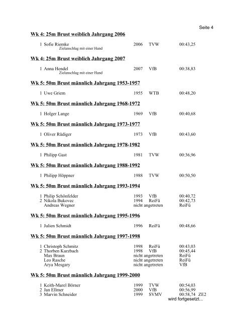 Wettkampfprotokoll - Schwimmverein Märkisches Viertel eV Berlin