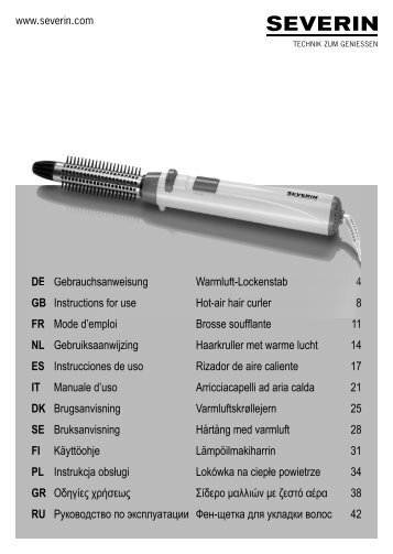 Severin WL 0811 Brosse chauffante soufflante - Istruzioni d'uso