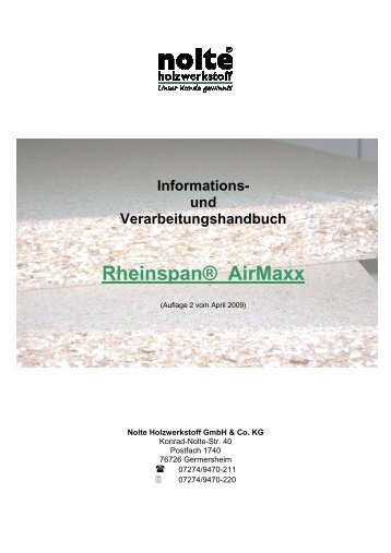 und Verarbeitungshandbuch Rheinspan® AirMaxx - Press1