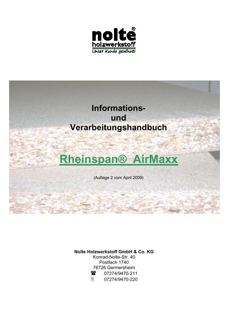 und Verarbeitungshandbuch Rheinspan® AirMaxx - Press1