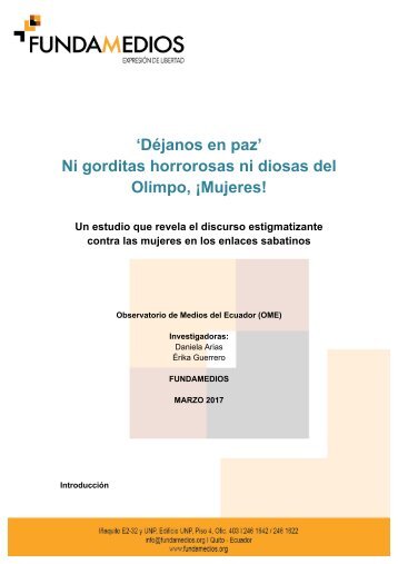 ‘Déjanos en paz’ Ni gorditas horrorosas ni diosas del Olimpo ¡Mujeres!