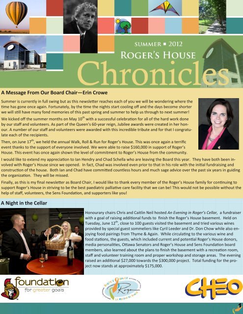 Summer 2012 Newsletter - Roger's House