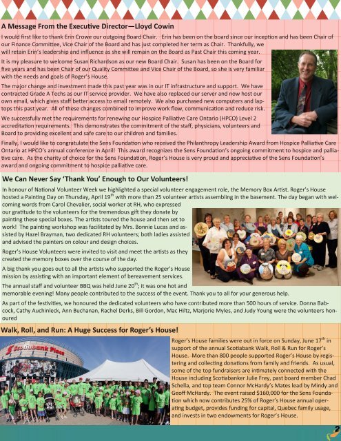 Summer 2012 Newsletter - Roger's House