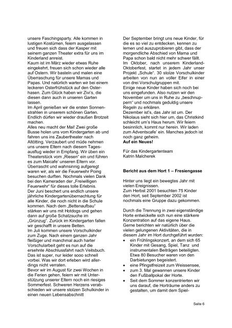 infoBlatt - Dezember 2002 - Kinderland Fresiengasse