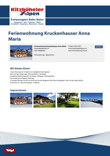 Ferienwohnung Kruckenhauser Anna Maria - Ferienregion Hohe ...