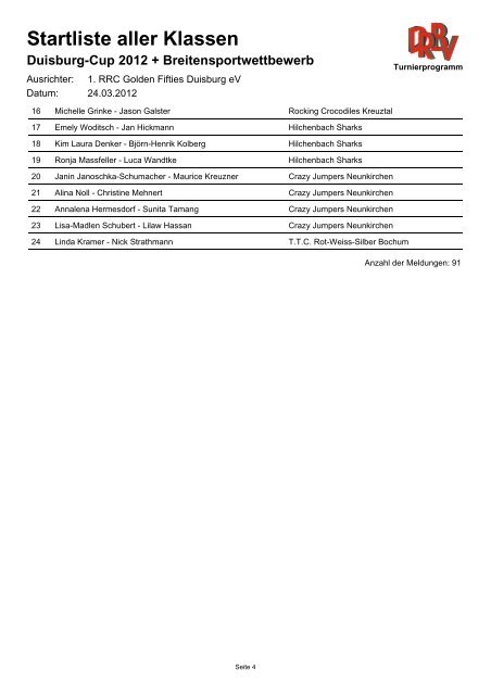 Startliste aller Klassen - rrc duisburg