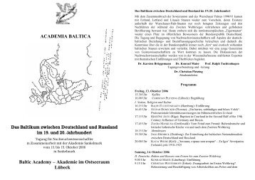 Akademie im Ostseeraum Lübeck - Academia Baltica