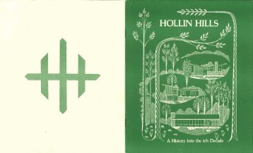 A History Into the Fourth Decade - Hollin Hills
