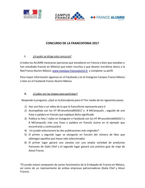 reglamento del concurso de la francofonía 2017 