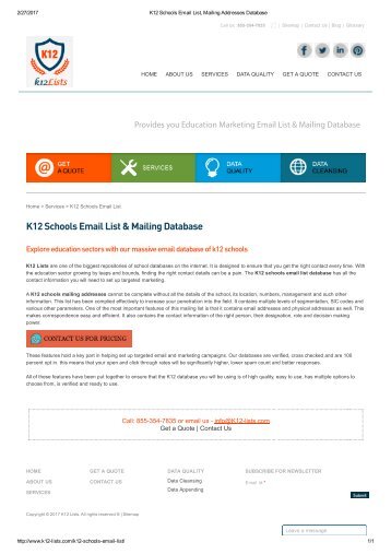 K12 Schools Email List