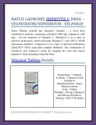 Indian HCV Drugs Supplier | Generic Velpatasvir Sofosbuvir Tablets