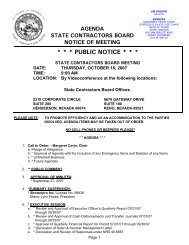 PUBLIC NOTICE - Nevada State Contractors Board