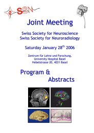 Joint Meeting - Swiss Society for Neuroscience