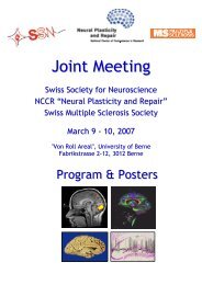 Joint Meeting of the - Swiss Society for Neuroscience