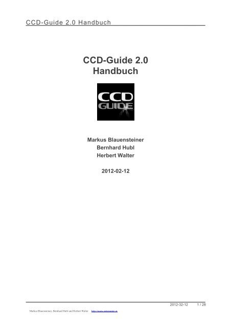 CCD-Guide 2.0 Handbuch - Sternwarte Gahberg