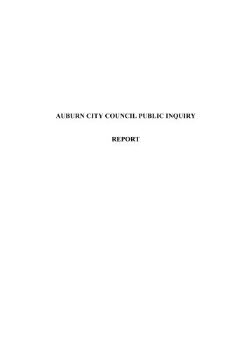 AUBURN CITY COUNCIL PUBLIC INQUIRY REPORT