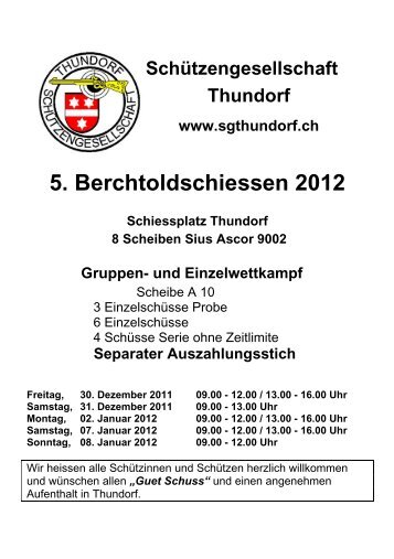 5. Berchtoldschiessen 2012 - Schützengesellschaft Thundorf