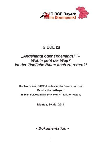 IG BCE zu „Angehängt oder abgehängt?“ – Wohin geht der Weg? Ist ...