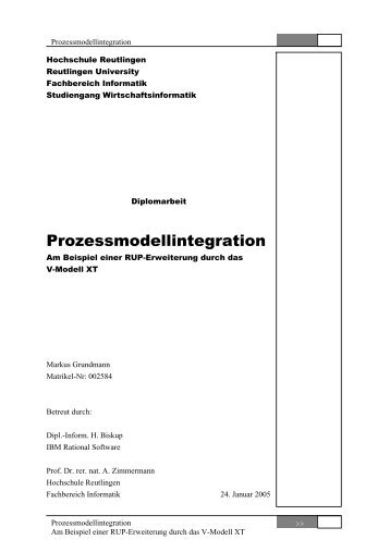 Prozessmodellintegration - Am Beispiel einer RUP ... - ftp.uni-kl.de.