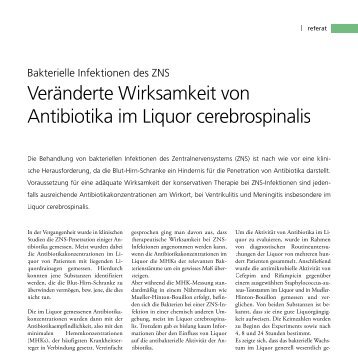 Veränderte Wirksamkeit von Antibiotika im Liquor ... - Infektionsnetz