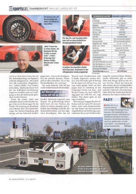 Artikel lesen - Fahlke Larea GT1