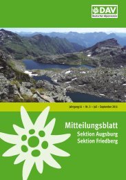 Mitteilungsblatt 2011/3 (PDF, 9,4 MB) - Alpenverein Augsburg