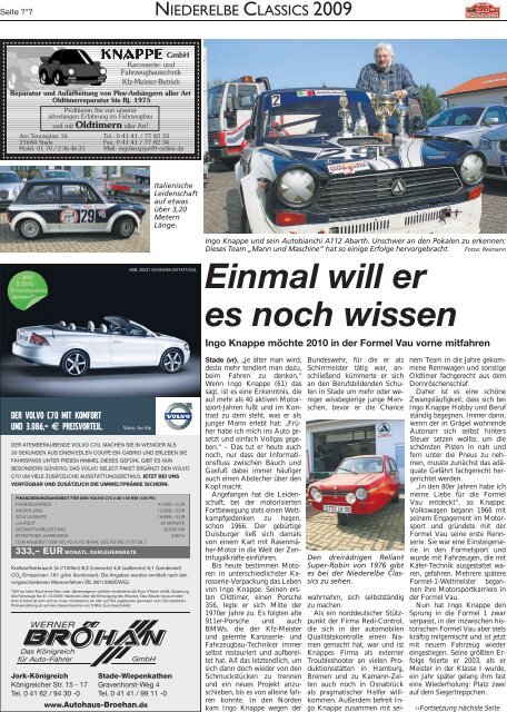 Zeitplan - Classic Club Niederelbe eV