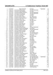 GESAMTLISTE 4. Feldkirchner Triathlon 16.08.1997