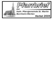 Pfarrbrief - Herbst 2005 - Merten-Mooses