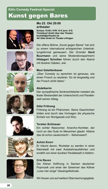 Programmheft 2012 - Köln Comedy