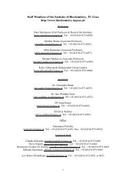 Staff Members of the Institute of Biochemistry, TU - Institut für ...
