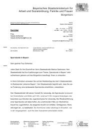 Schreiben des Bayerisches Staatsministeriums für Arbeit und ...
