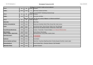 Einsatzplan Festwoche 2010 - SC 1910 Großrosseln eV