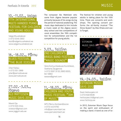 Download Festivals in Estonia booklet 2012 - Culture.ee
