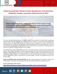 Aramid Fiber Market Share | 2017 Industry Report By Hexa Reports
