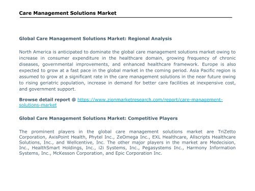 Care Management Solutions Market, 2016–2024