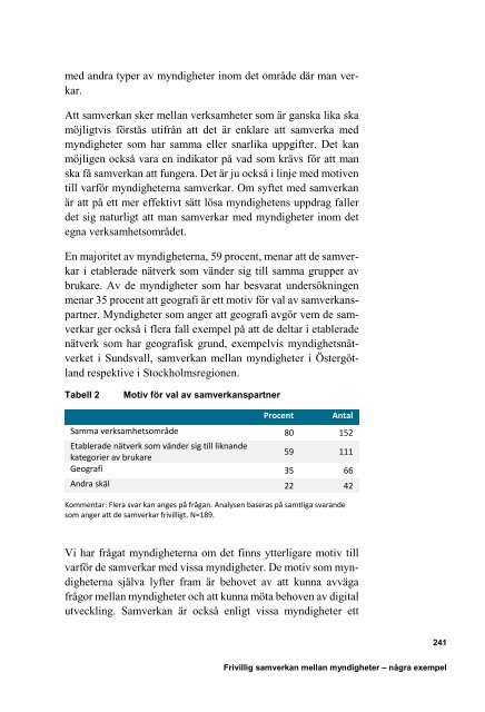 Frivillig samverkan mellan myndigheter – några exempel