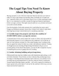 The Legal Tips You Need To Know About Buying Property