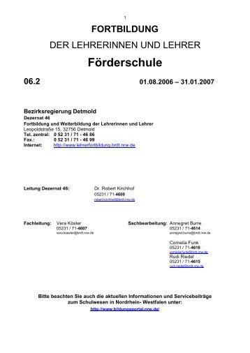 Förderschule 06.2 01.08.2006 - Lehrerfortbildung Bezirksregierung ...