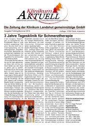 Klinikum Aktuell Ausgabe: Sommer 2012 - Klinikum Landshut