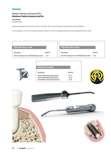 Osteograft Katalog